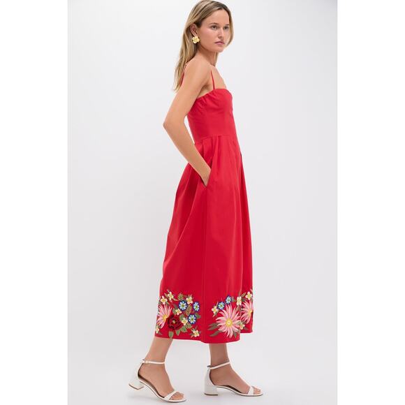 FANM MON Exclusive Red Ivy Dress Size XS NWT Retail $380 Tuckernuck - Picture 4 of 7